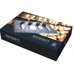 Ostesett med skiferplate