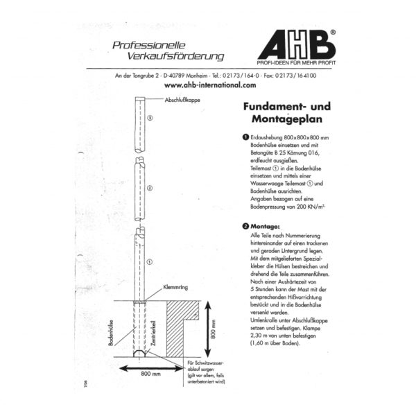 Flaggstang i aluminium 7,8 meter